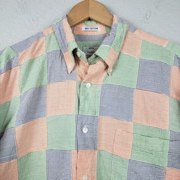 Viyella Patchwork Button Up Shirt - L - Picture 3 of 5
